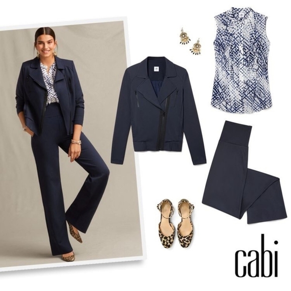 Small Midnight Blue CAbi Moto Chance Blazer Jacket - Picture 11 of 11